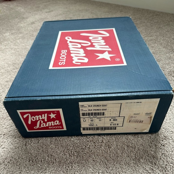 Vintage Tony Lama Black Western Boots Women's 6.5-EUC w/box - Picture 9 of 10